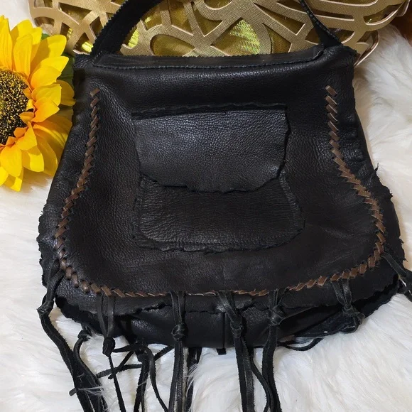 Kobler Black Leather Fringe Bag - Picture 4 of 13